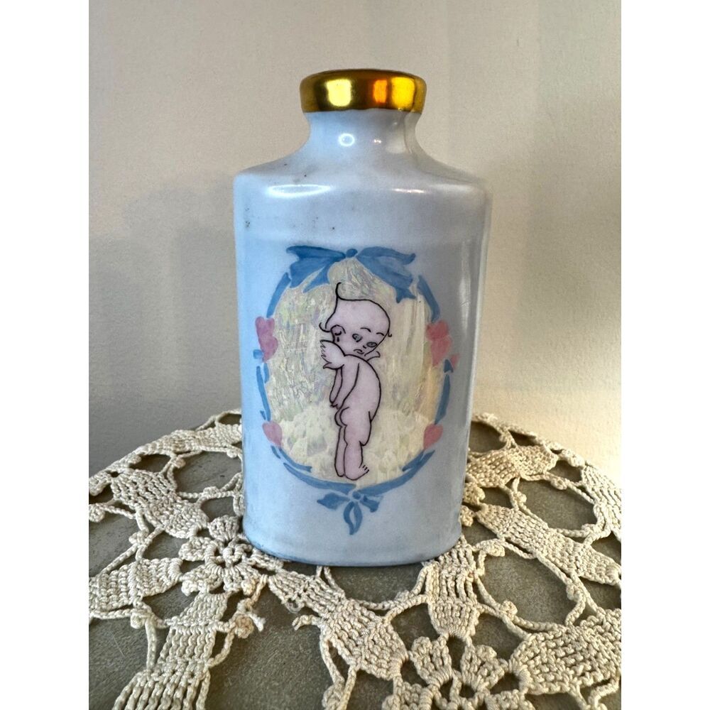 Stunning 1926 signed Kewpie talcum powder jar; EPIAG, Czech, Slov. Must see